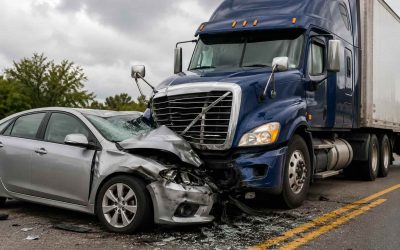 8 wheeler hitting a car